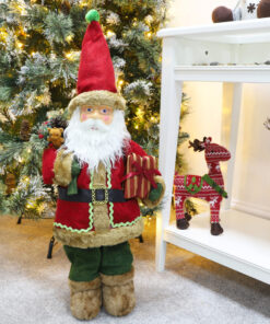 Alternative view of Christmas Concepts® 23" Traditional Nordic Style Standing Santa Claus Figure with Telescopic Legs - Christmas Decorations (Red)