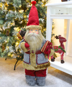 Alternative view of Christmas Concepts® 23" (58cm) Traditional Nordic Standing Santa Claus Figure with Telescopic Legs - Christmas Decorations (Grey)