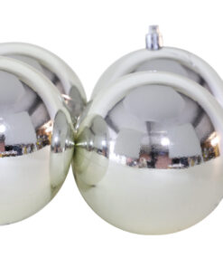 Alternative view of 10 Extra Large 100mm Silver Colour Baubles-Christmas or Decoration