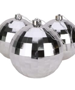 Christmas Concepts® Pack of 3 - Extra Large 150mm Christmas Tree Baubles – Silver, Shiny & Faceted Baubles