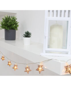 Christmas Concepts® 10 Warm White LED Metal Chocolate Star Shaped Lights - Christmas Lights - Everyday Lights