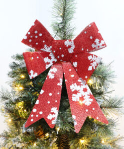 Alternative view of Christmas Concepts® 37cm Shiny Fabric Red Bow With Snowflakes - All Occasion Accessories