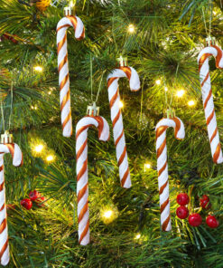 Alternative view of Christmas Concepts® Pack Of 6-13cm Glitter Candy Cane Christmas Tree Decorations (Copper & White)
