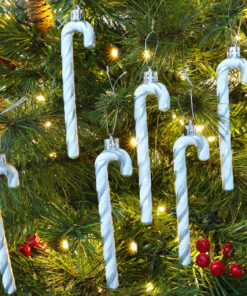 Alternative view of Christmas Concepts® Pack Of 6-13cm Ice Blue & White Glitter Candy Cane Christmas Tree Decorations