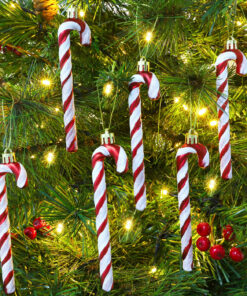 Alternative view of Christmas Concepts® Pack Of 6-13cm Glitter Candy Cane Christmas Tree Decorations (Red & White)
