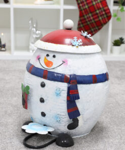 Alternative view of Christmas Concepts® 40cm (16'') Novelty Metal Pedal Bin - Novelty Gifts (Snowman)