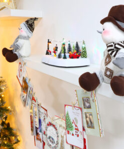 Alternative view of Christmas Concepts® 27cm (11") Sitting Snowman Christmas Card Holder For A Mantle Piece With Wooden Pegs