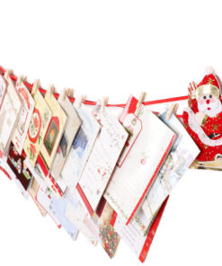 Alternative view of Christmas Concepts® Santa Sleigh & 4 Reindeers Fabric Christmas Card Holder With Wooden Pegs - Christmas Decoration