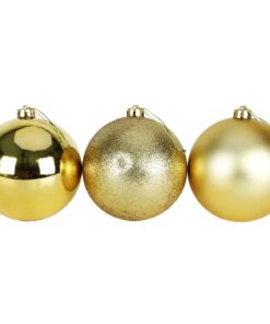Alternative view of 3-150mm Extra Large Baubles - Shiny, Matte & Glitter Design - Christmas Decorations (Gold)