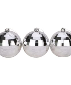 Alternative view of Christmas Concepts® Pack of 3 - Extra Large 150mm Christmas Tree Baubles – Silver, Shiny & Faceted Baubles