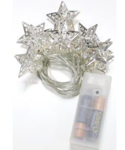 Alternative view of Christmas Concepts® 10 White LED Metal Silver Star Shaped Lights - Christmas Lights - Everyday Lights