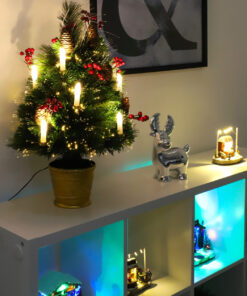 Alternative view of Christmas Concepts® 2ft (60cm) Green Fibre Optic Pine Christmas Tree With Cones, Red Berries And LED Candles