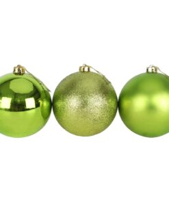Alternative view of Christmas Concepts® Pack of 3 - Extra Large 150mm Christmas Tree Baubles - Shiny, Matte & Glitter Decorated Baubles (Lime Green)