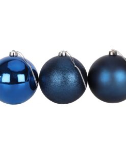 Alternative view of 3-150mm Extra Large Baubles - Shiny, Matte & Glitter Design - Christmas Decorations (Midnight Blue)