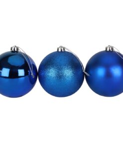 Alternative view of 3-150mm Extra Large Baubles - Shiny, Matte & Glitter Design - Christmas Decorations (Royal Blue)