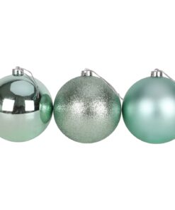 Alternative view of 3-150mm Extra Large Baubles - Shiny, Matte & Glitter Design - Christmas Decorations (Mint Green)