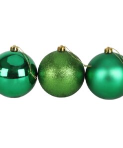 Alternative view of 3-150mm Extra Large Baubles - Shiny, Matte & Glitter Design - Christmas Decorations (Emerald Green)