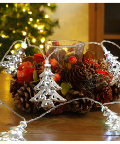 Alternative view of Christmas Concepts® 10 White LED Metal Silver Christmas Tree Shaped Lights - Christmas Lights