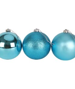 Alternative view of 3-150mm Extra Large Baubles - Shiny, Matte & Glitter Design - Christmas Decorations (Turquoise)