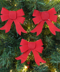 Alternative view of Christmas Concepts® Pack Of 3-10cm Attachable Christmas Bows Christmas Accessories & Decorations (Red, Velvet)