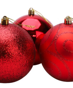 Alternative view of 10 Extra Large 100mm (4") Baubles - Christmas Tree Baubles (Red)