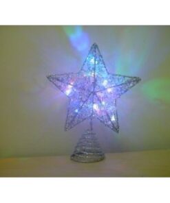 Christmas Concepts® Christmas Tree Top Star In Silver with Colour Changing LED Lights - Christmas Decoration