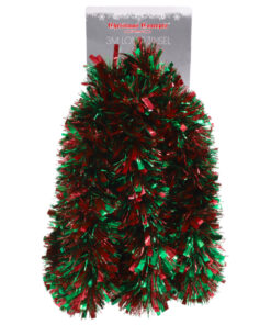 Christmas Concepts® 3m / 9.8ft Chunky/Fine Christmas Tinsel - Christmas Decoration - High Quality Tinsel (Red & Green)