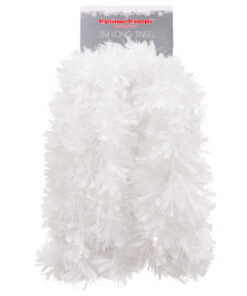 Christmas Concepts® 3m / 9.8ft Chunky/Fine Christmas Tinsel - Christmas Decoration - High Quality Tinsel (White)