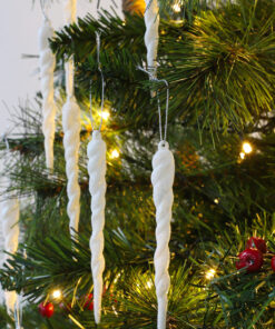 Alternative view of Christmas Concepts® 12cm Glitter Icicle Decorations Christmas Tree Trims (White, Pack of 20)