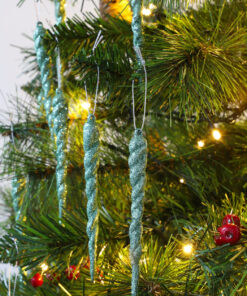 Alternative view of Christmas Concepts® 12cm Glitter Icicle Decorations Christmas Tree Trims (Mint Green, Pack of 20)