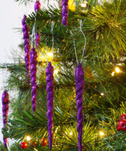 Alternative view of Christmas Concepts® 12cm Glitter Icicle Decorations Christmas Tree Trims (Purple, Pack of 20)