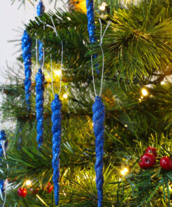 Alternative view of Christmas Concepts® 12cm Glitter Icicle Decorations Christmas Tree Trims (Royal Blue, Pack of 20)