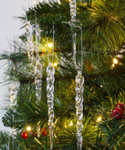 Alternative view of Christmas Concepts® 12cm Glitter Icicle Decorations Christmas Tree Trims (Clear, Pack of 20)