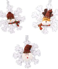 Christmas Concepts® Pack Of 3-12" (30cm) Hanging Snowflake Decoration With Snowman, Reindeer & Santa Head - Christmas Decorations - Hanging Decorations