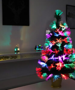 Alternative view of Christmas Concepts® 36 Inch (3FT) (90CM) Green LED Firework Fibre Optic Christmas Tree With Colour Changing LED Lights + Gold Base