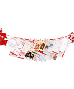 Christmas Concepts® Santa Sleigh & 4 Reindeers Fabric Christmas Card Holder With Wooden Pegs - Christmas Decoration
