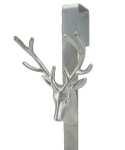 Alternative view of Christmas Concepts® Christmas Metal Wreath Hanger - Silver Deer Head Design - 38 cm