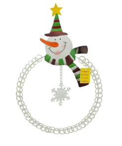 Christmas Concepts® 53.5cm White Snowman Shaped Flat Christmas Card Holder - Holds 33 Cards