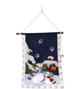 Christmas Concepts® Light Up Christmas Fabric Advent Calendar - Snowman Design - 24 Inch - LED Lights