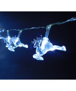 Christmas Concepts® 20 White Battery Operated LED Lights with Shades On 2.3M Cable (Clear Reindeer)