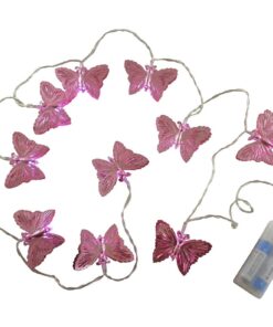 Christmas Concepts® 10 Warm White LED Metal Pink Butterfly Shaped Lights - Christmas Lights - Everyday Lights