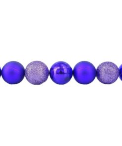 Alternative view of Pack of 20 - 30mm Baubles - Shiny Matte & Glitter Mini Baubles - Christmas Tree Baubles (Purple)
