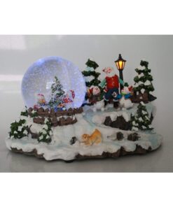 Alternative view of Christmas Concepts® 15.5cm Musical Christmas Resin Decoration With Water Globe + Colour Changing LED Lights Battery Operated
