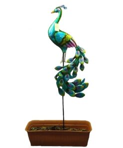 Christmas Concepts® 120cm (3.9FT) Metal Peacock Decorative Garden Stake - Indoor/Outdoor Garden Decorations