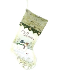 Christmas Concepts® 50cm (20") Cotton/Felt Traditional Christmas Stocking With Snowman Design