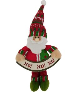 Christmas Concepts® 10" (25cm) Santa Hanging Christmas Decoration With Ho Ho Ho Sign & Dangly Legs