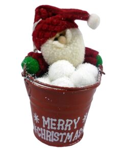Christmas Concepts® 4 Inch Santa Pail Hanging Christmas Tree Decoration - Santa In Metal Bucket Christmas Decoration - Unique Christmas Decorations