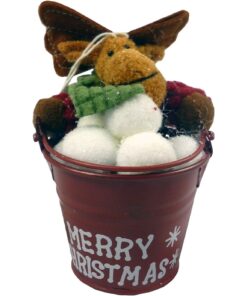 Christmas Concepts® 4 Inch Santa Pail Hanging Christmas Tree Decoration - Reindeer In Metal Bucket Christmas Decoration - Unique Christmas Decorations