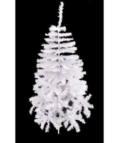 48 Inch White Christmas Tree With Foldable Metal Base - Christmas Decorations