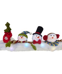 Christmas Concepts® Christmas Draught Excluder With Colour Changing LED Light Up Snowmen - 34 Inch - Festive Door Stop - Mantlepiece Decoration